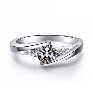 1CT White Sapphire Diamond Sterling Silver Ring